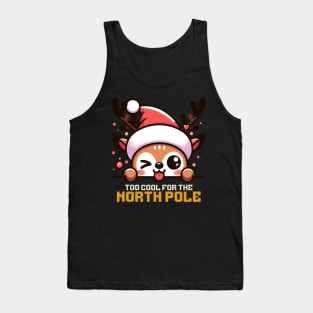 Chill Reindeer: North Pole's Coolest Christmas Holiday Tank Top